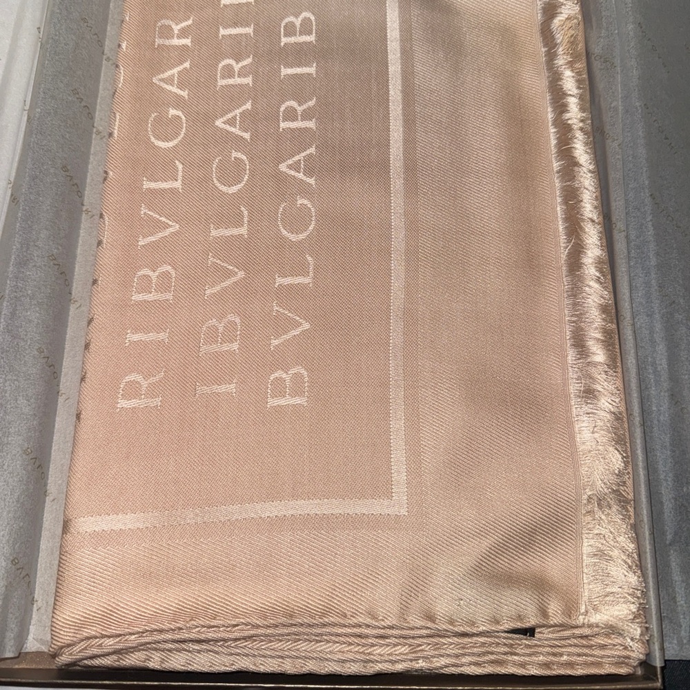 Bvlgari Beige Silk Scarf